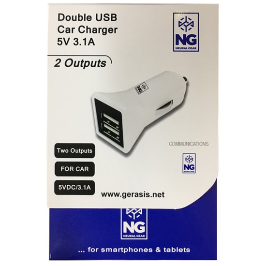 NG ΦΟΡΤΙΣΤΗΣ ΑΥΤΟΚΙΝΗΤΟΥ 2USB 5V 3.1A ΛΕΥΚΟ